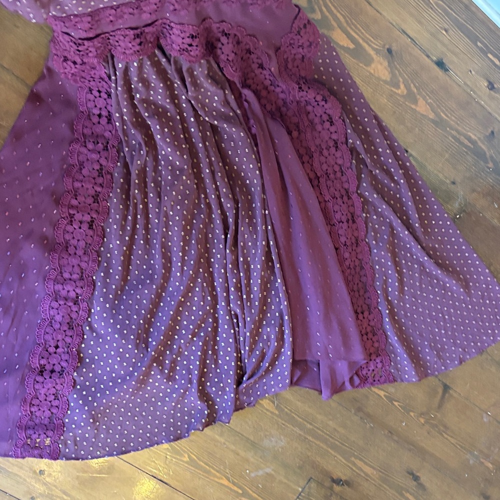 Free People Wine Red Polka Dot Maxi Dress - Picture 8 of 15